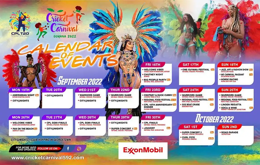 Calendar of Events - Guyana 2022